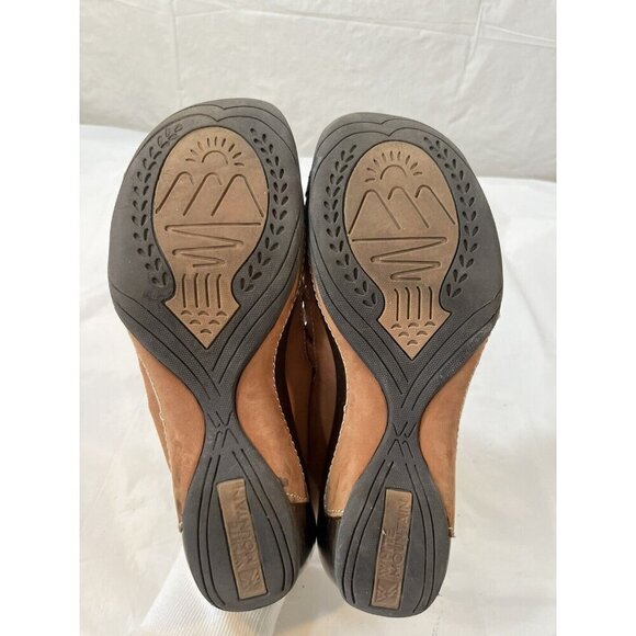 White Mountain Mast Clog Wedge Nubuck Leather Sandals Nutmeg SIZE 8 - Picture 12 of 16